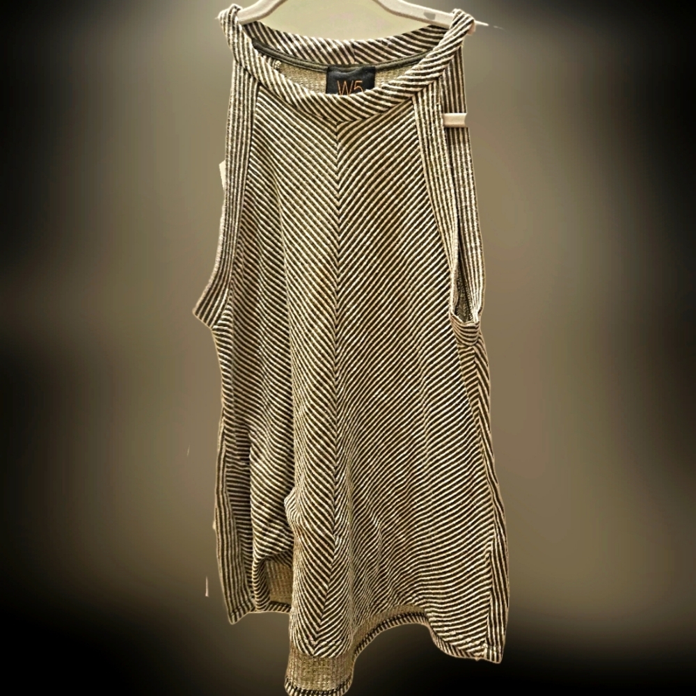 W5 Striped Olive and White Women's Tank